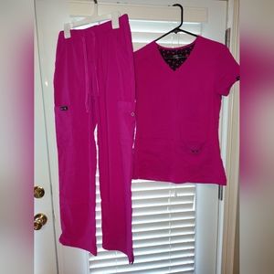 Koi scrubs, bright magenta